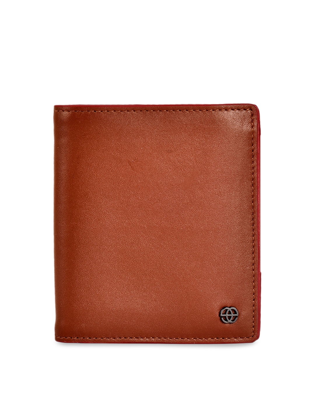 

Eske Men Tan Brown Solid Leather Two Fold Wallet