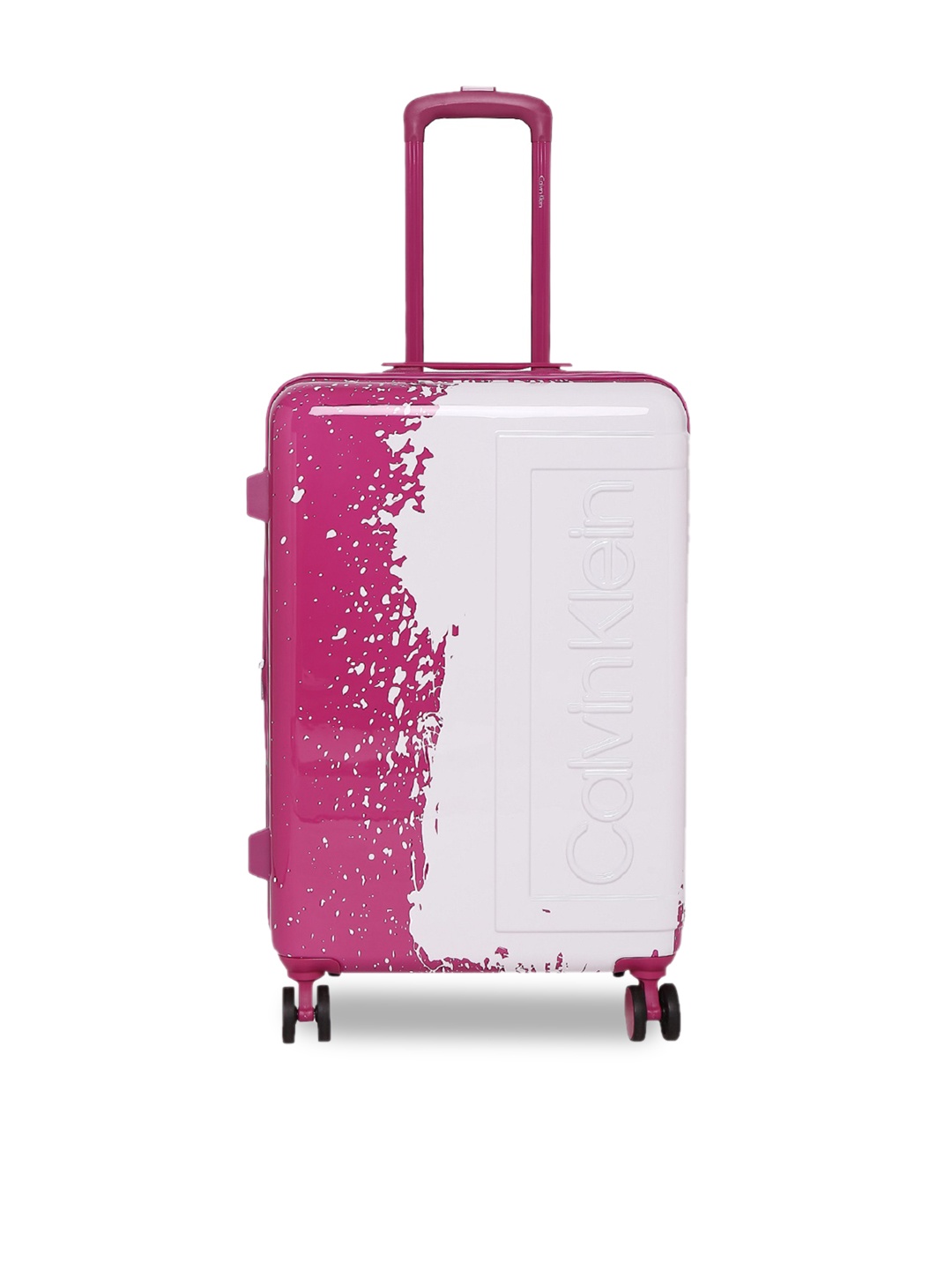 

Calvin Klein Unisex Pink & White Colourblocked Large Trolley Bag