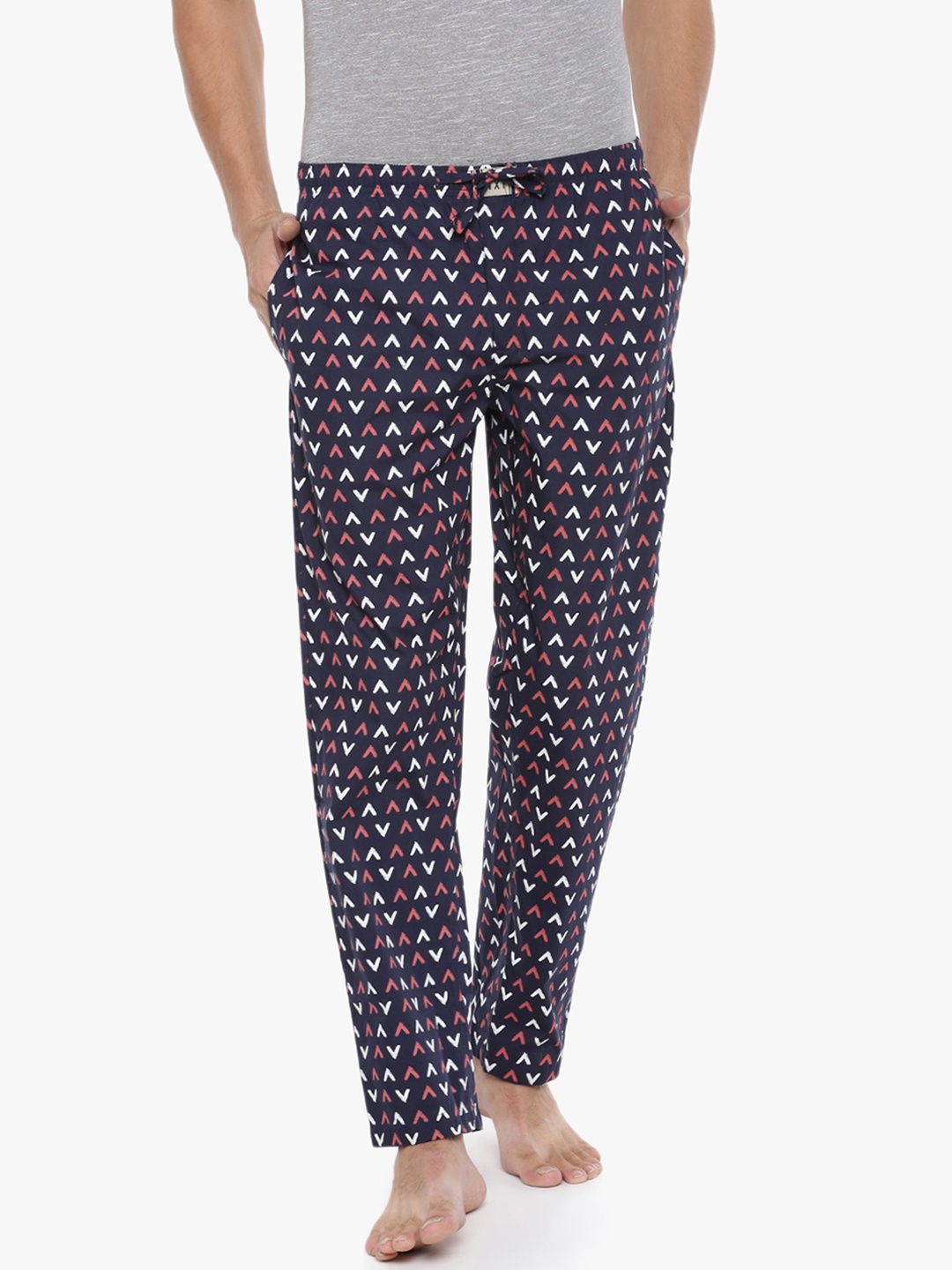 

Force NXT Men Printed Super Combed Cotton Lounge Pants, Blue