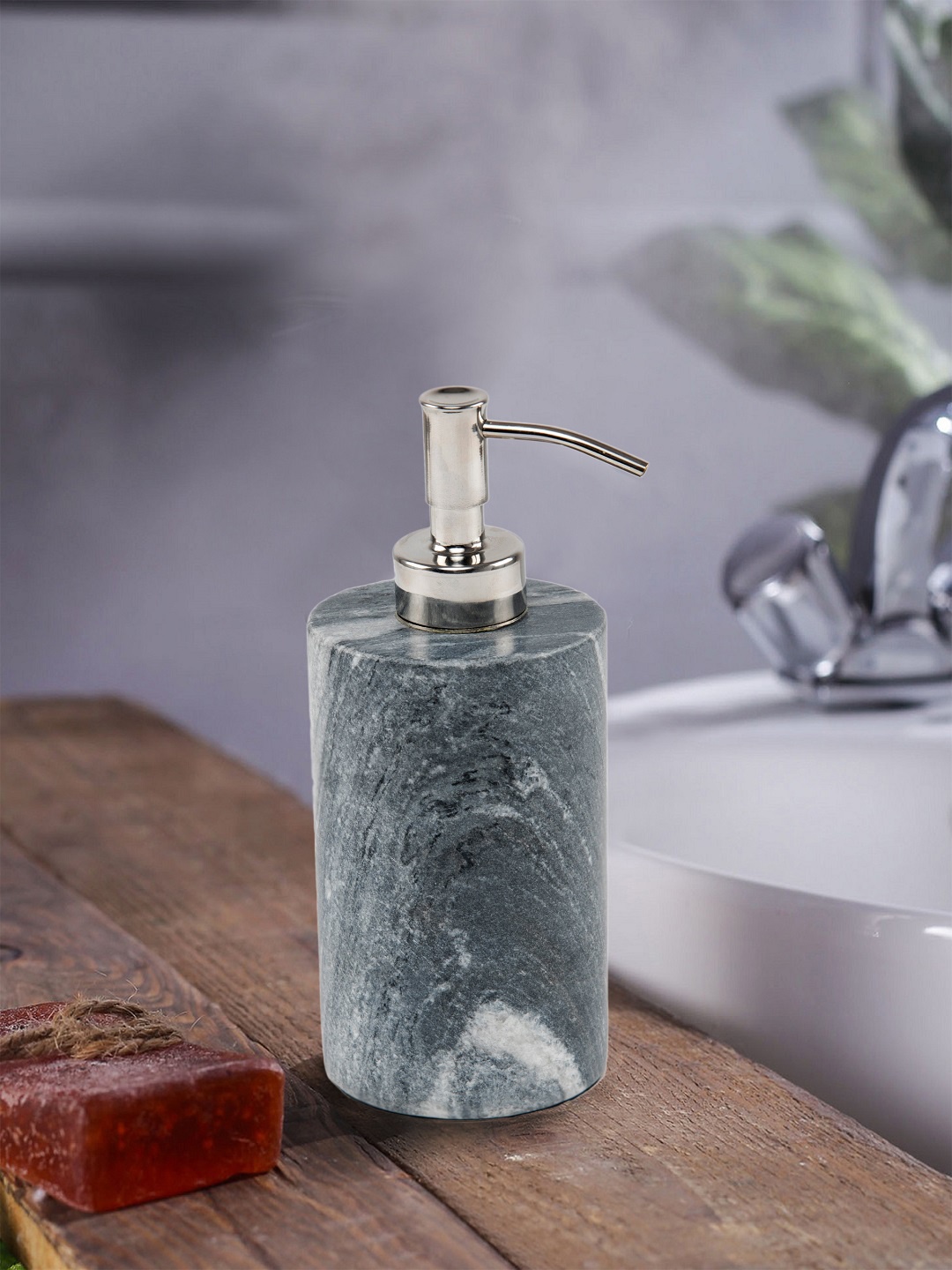 SWHF Black & White Solid Marble Liquid Soap Dispenser