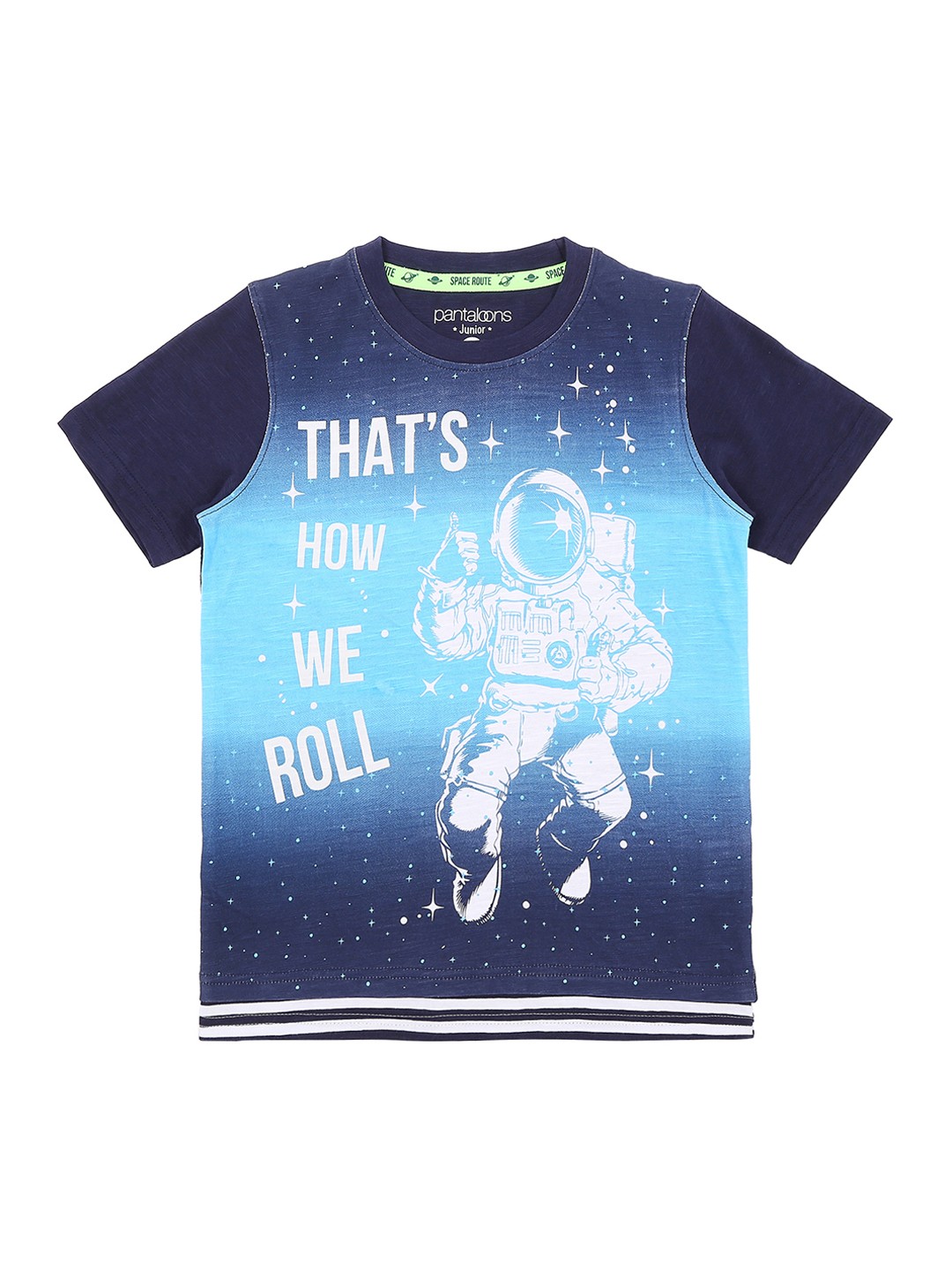 

Pantaloons Junior Boys Navy Blue Printed Round Neck T-shirt