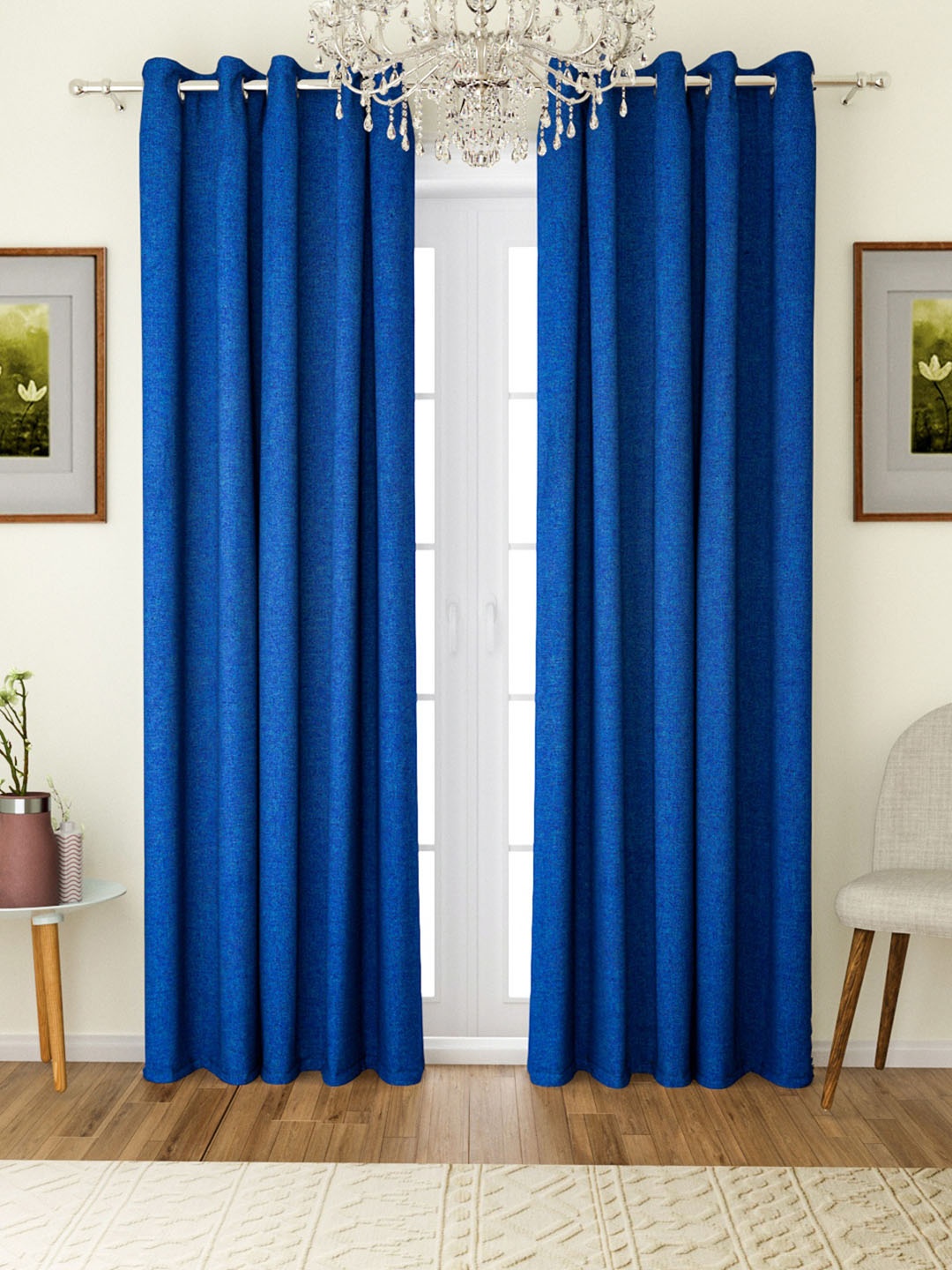 

ROMEE Blue Set of 2 Door Curtains
