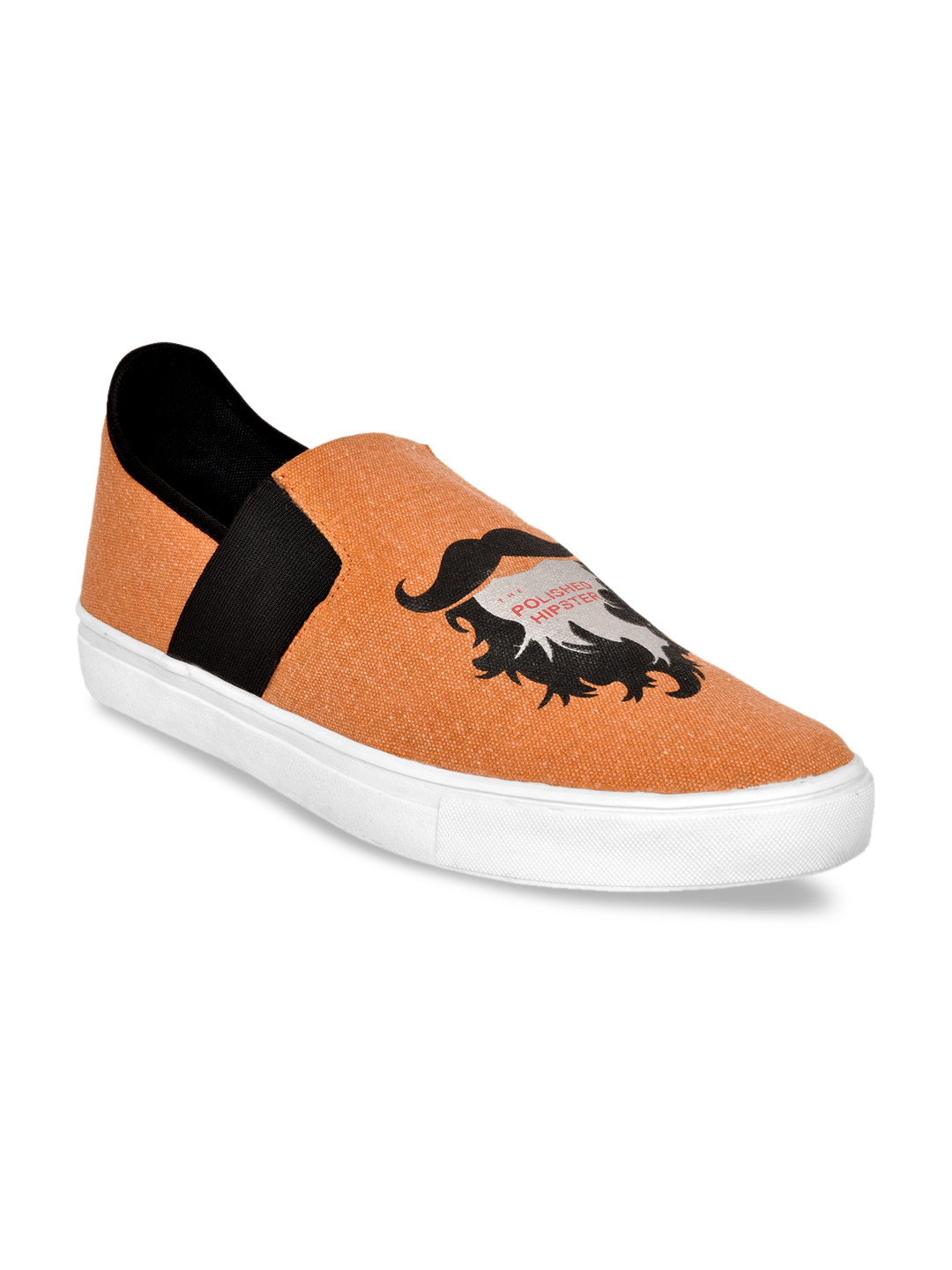 

Allen Cooper Men Orange Printed Slip-On Sneakers
