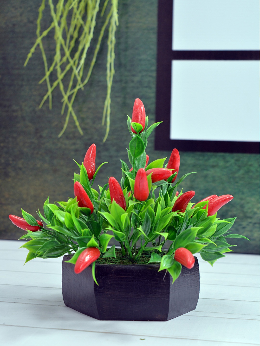 

fancy mart Red & Green Plant With Pot