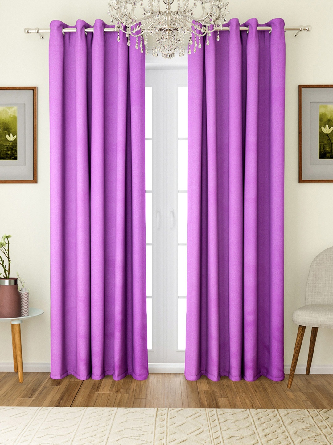 

ROMEE Purple Set of 2 Door Curtains