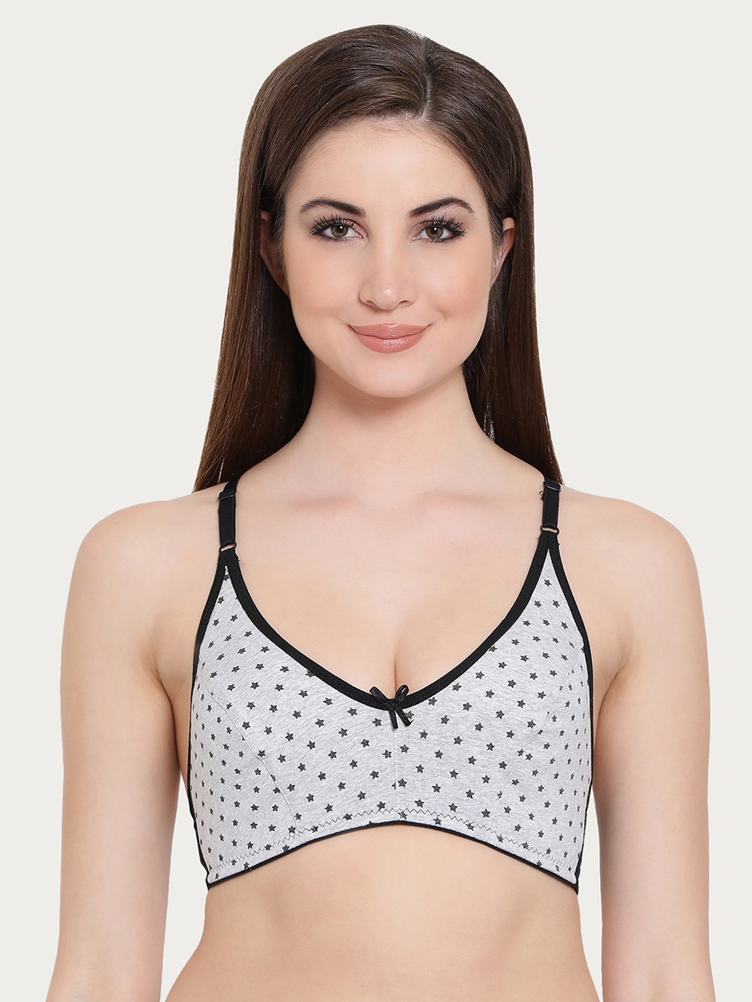 

Clovia Cotton Rich Non-Padded Non-Wired T-Shirt Bra, Grey