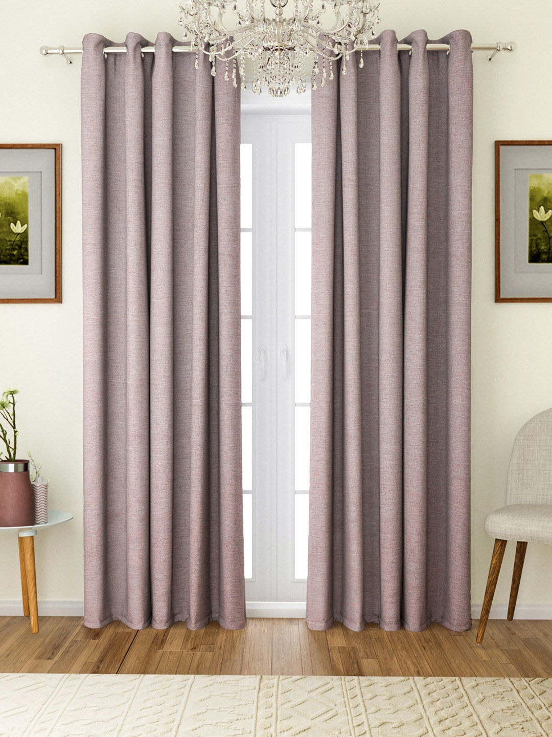 

ROMEE Set of 2 Beige Room Darkening Door Curtains