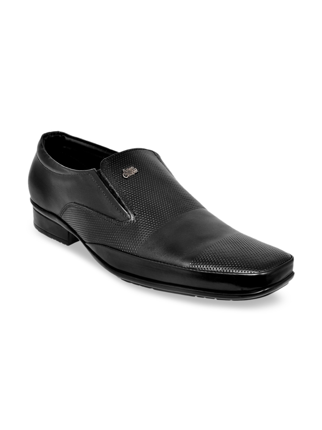 

Allen Cooper Men Black Leather Slip On Shoes