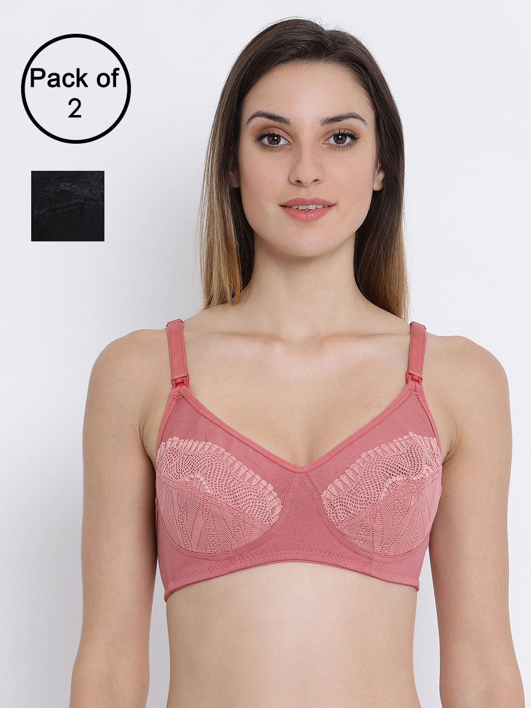 

Clovia Pack Of 2 Bra, Pink