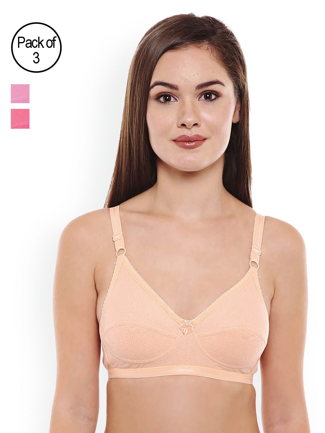 

Bodycare Pack of 3 Assorted Non-Wired Non Padded Everyday Bras E1517PICODPE