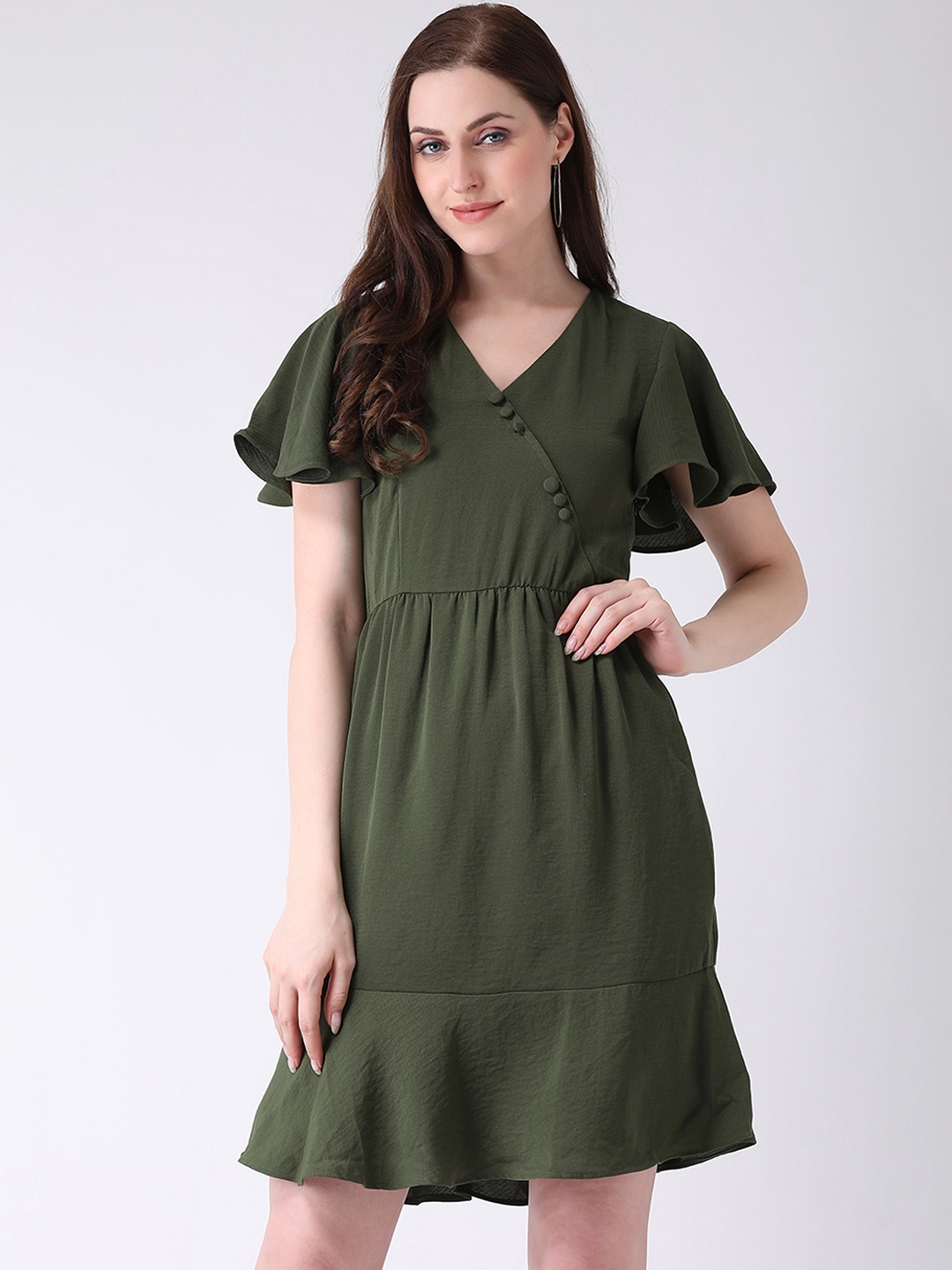 

Latin Quarters Women Green Fit and Flare Dress