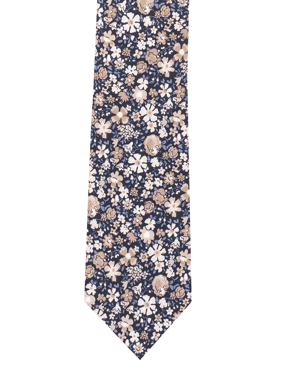 

The Tie Hub Blue & Cream-Coloured Printed Broad Tie