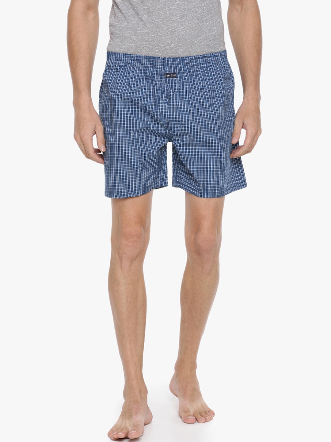 

Force NXT Men Checked Super Combed Cotton Boxers, Blue