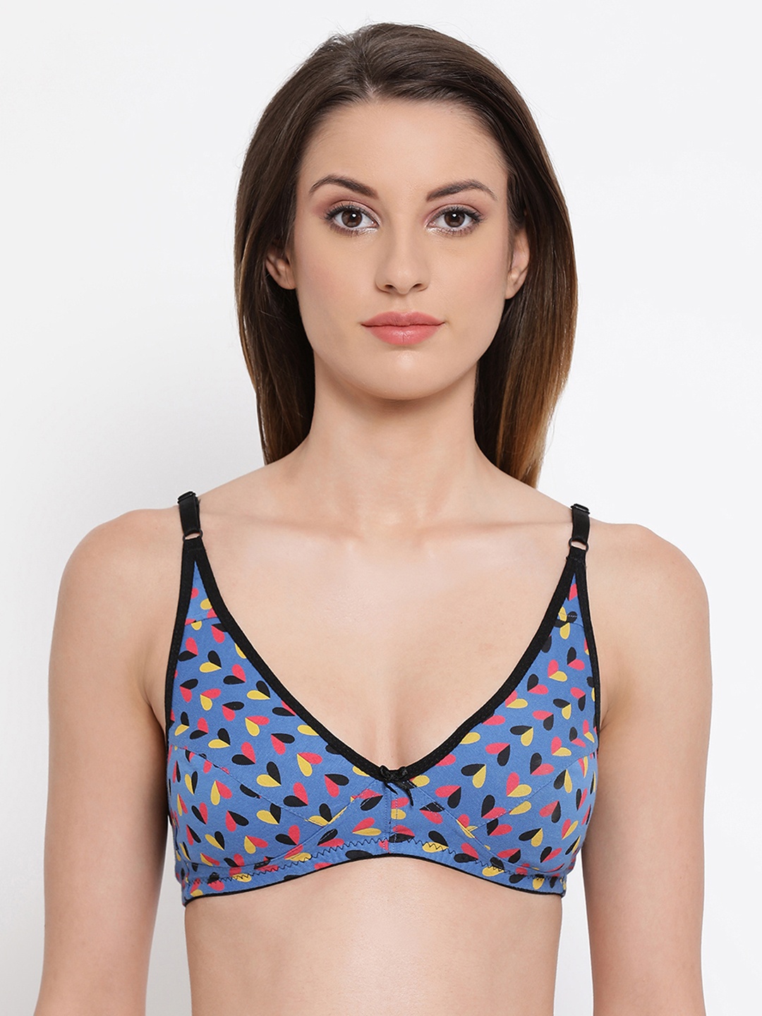 

Clovia Cotton Non-Wired Non-Padded Printed Bra, Multi
