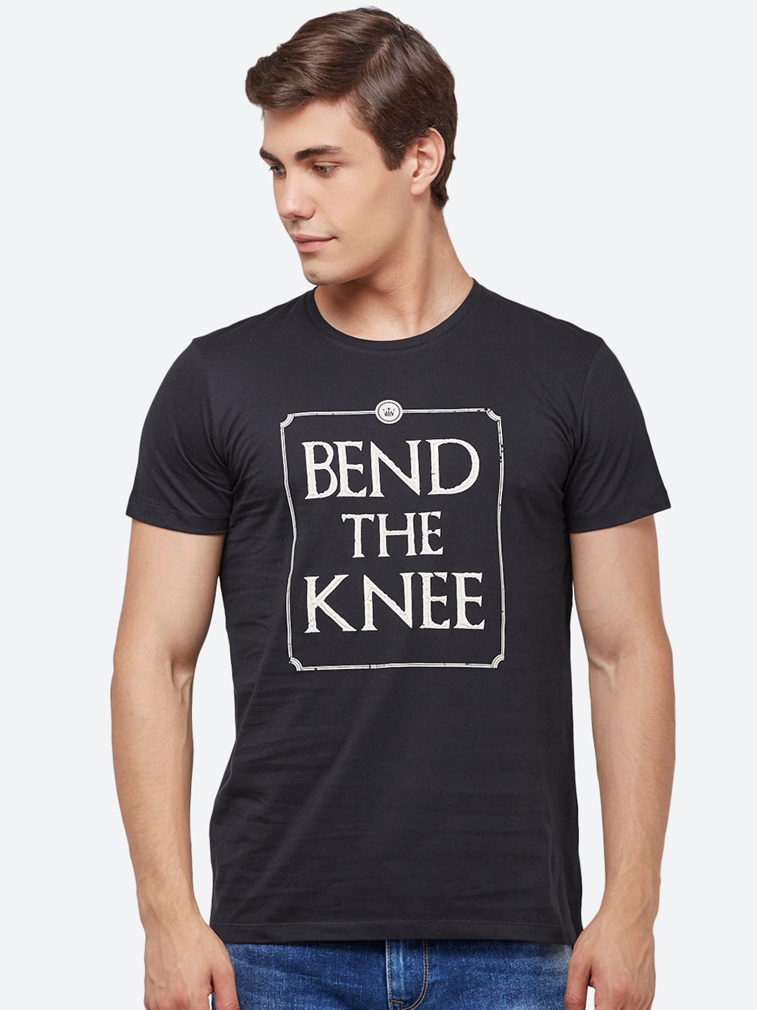 

Free Authority Men Black Game Of Thrones Printed Round Neck T-Shirt