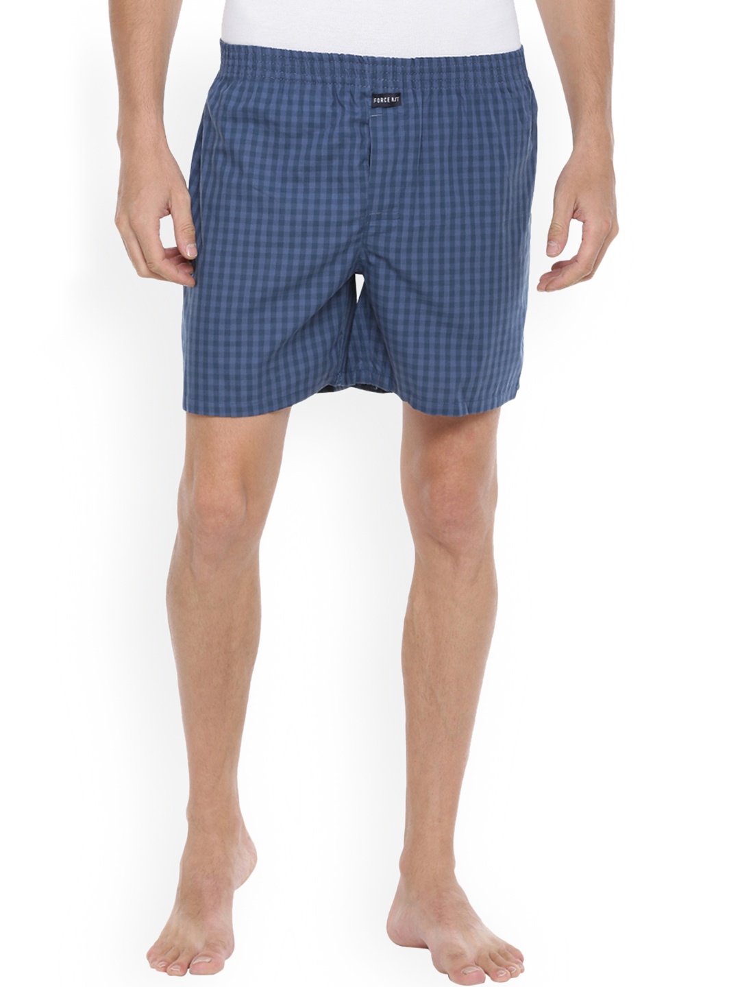 

Force NXT Men Checked Super Combed Cotton Boxers, Navy blue