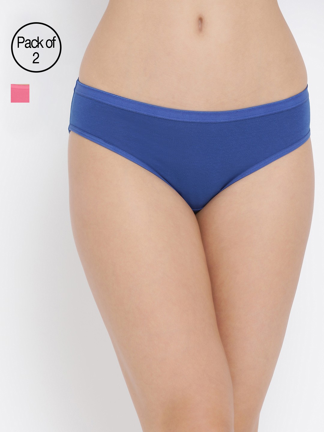 

Clovia Women Pack Of 2 Cotton Bikini Briefs COMPNC631XL, Multi