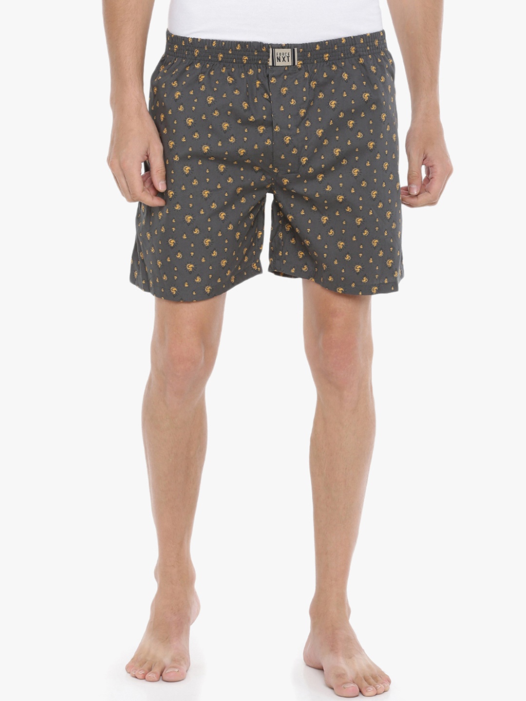 

Force NXT Men Printed Super Combed Cotton Boxers- MNAL-581, Olive