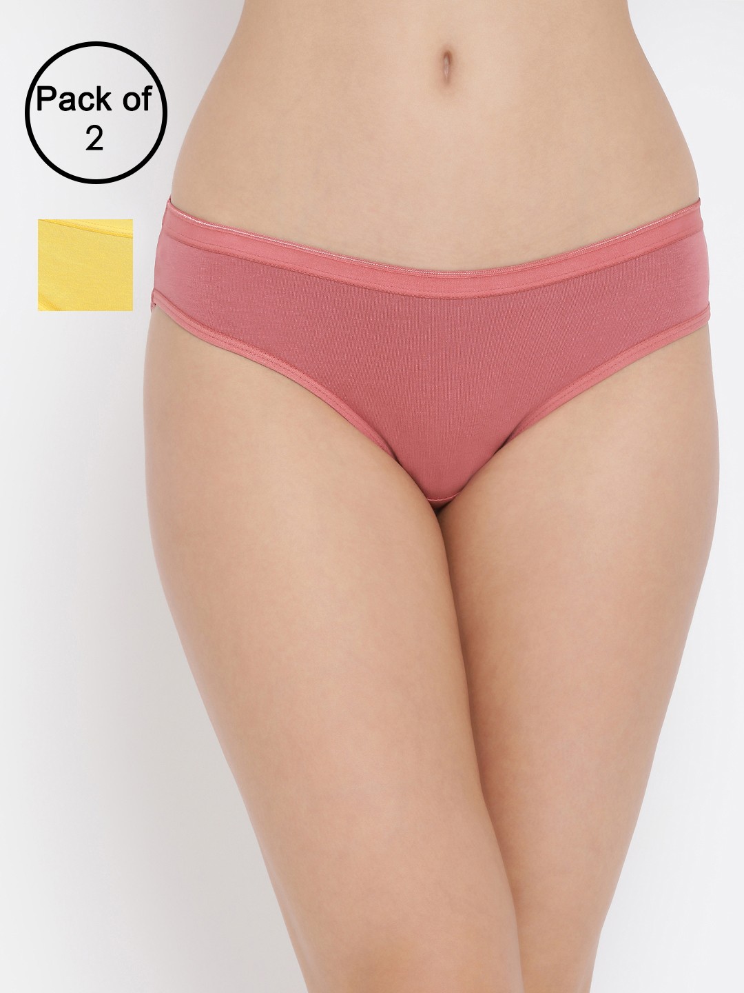 

Clovia Women Pack Of 2 Cotton Bikini Briefs COMPNC630XL, Multi