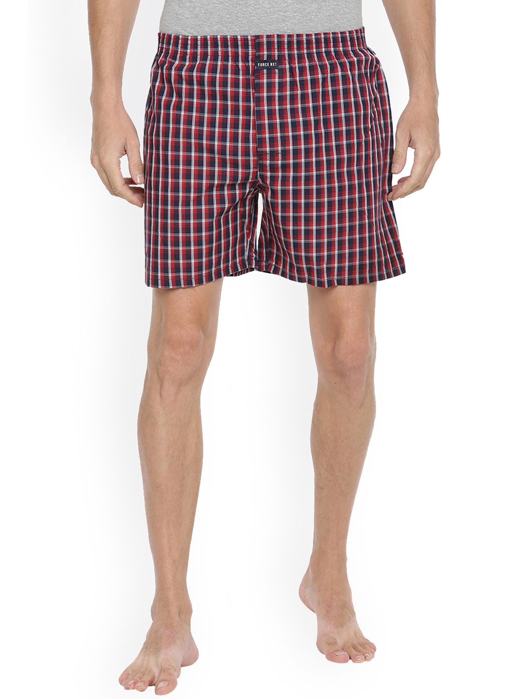 

Force NXT Men Checked Super Combed Cotton Boxers- MNAL-582, Red