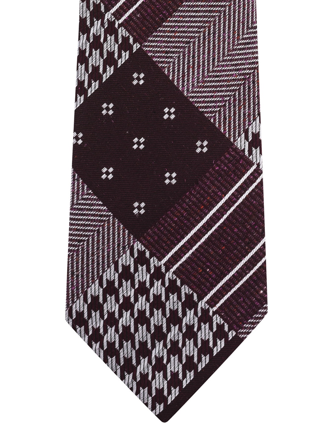 

The Tie Hub Maroon & White Checked Broad Tie