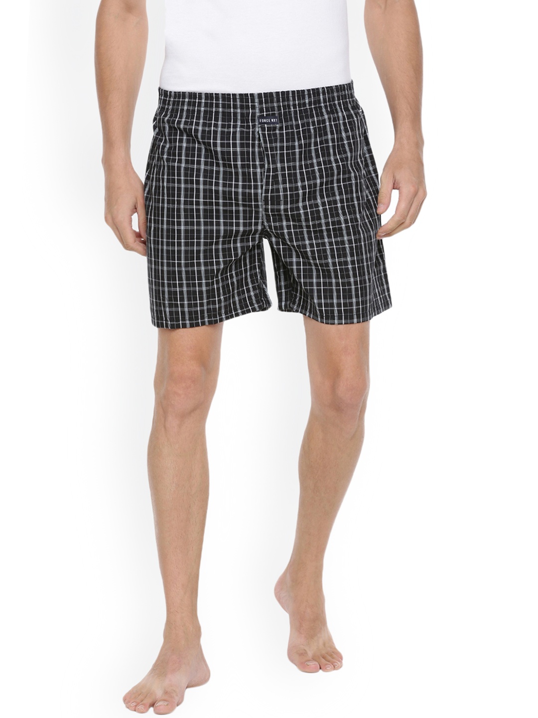 

Force NXT Men Checked Super Combed Cotton Boxers- MNAL-582, Black
