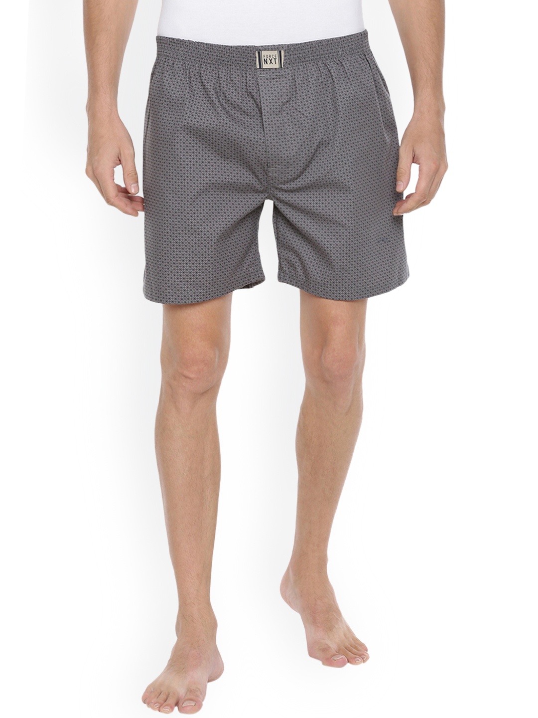 

Force NXT Men Printed Super Combed Cotton Boxers, Charcoal