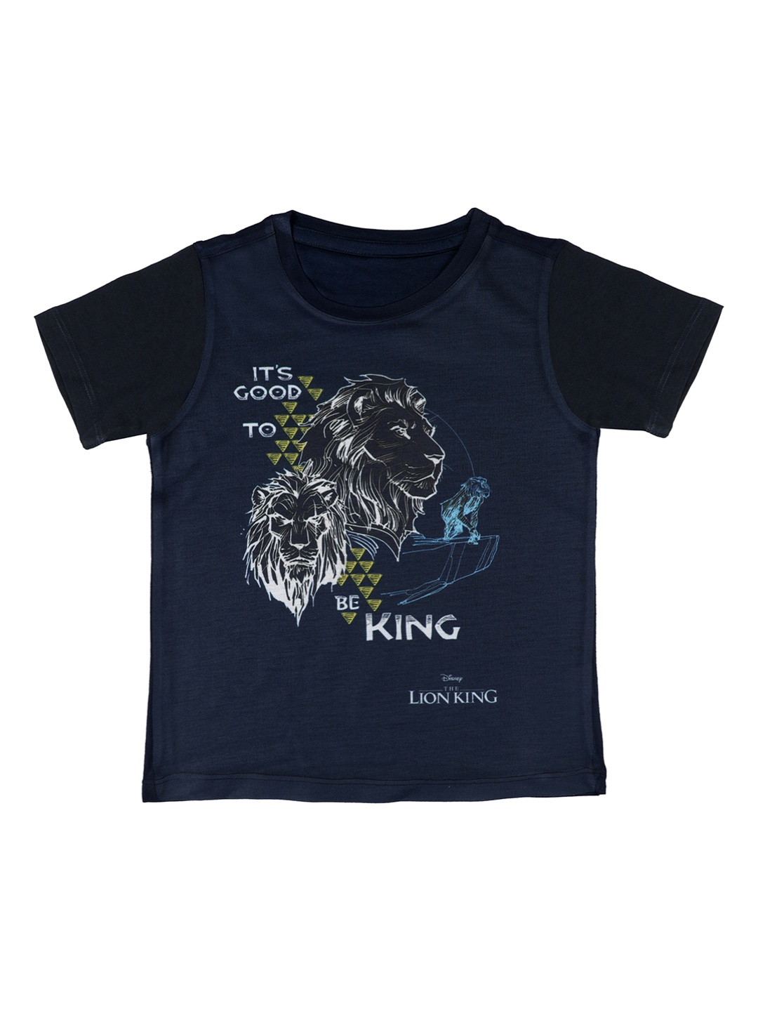 

Disney by Wear Your Mind Boys Navy Blue Printed Round Neck T-shirt