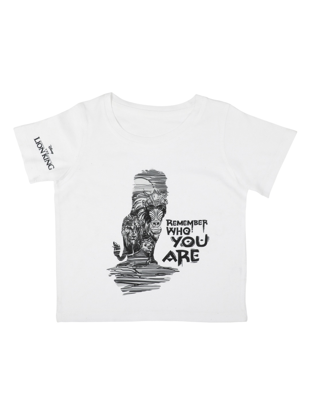 

Disney by Wear Your Mind Boys White Printed Round Neck T-shirt