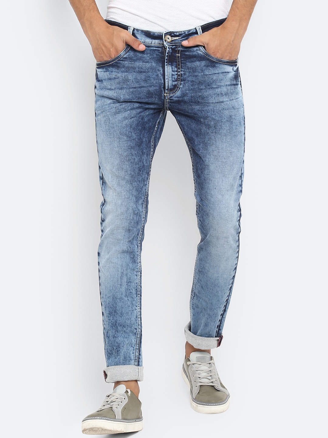 

Mufti Men Blue Regular Fit Mid-Rise Clean Look Stretchable Jeans