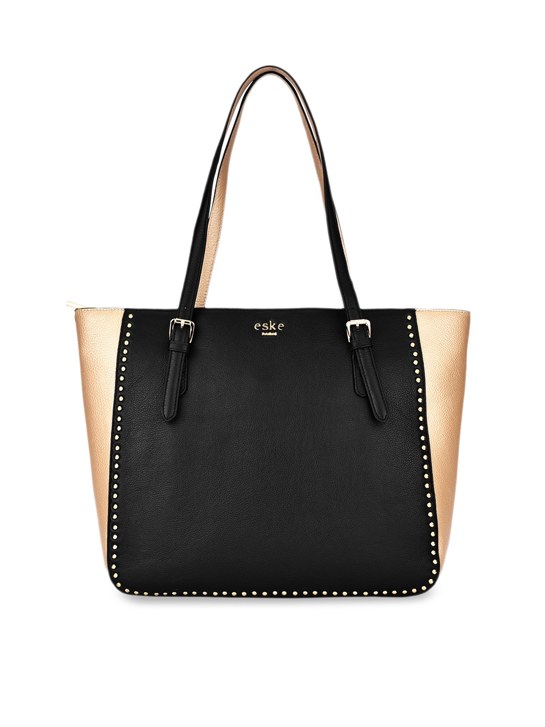 

Eske Black Colourblocked Leather Shoulder Bag