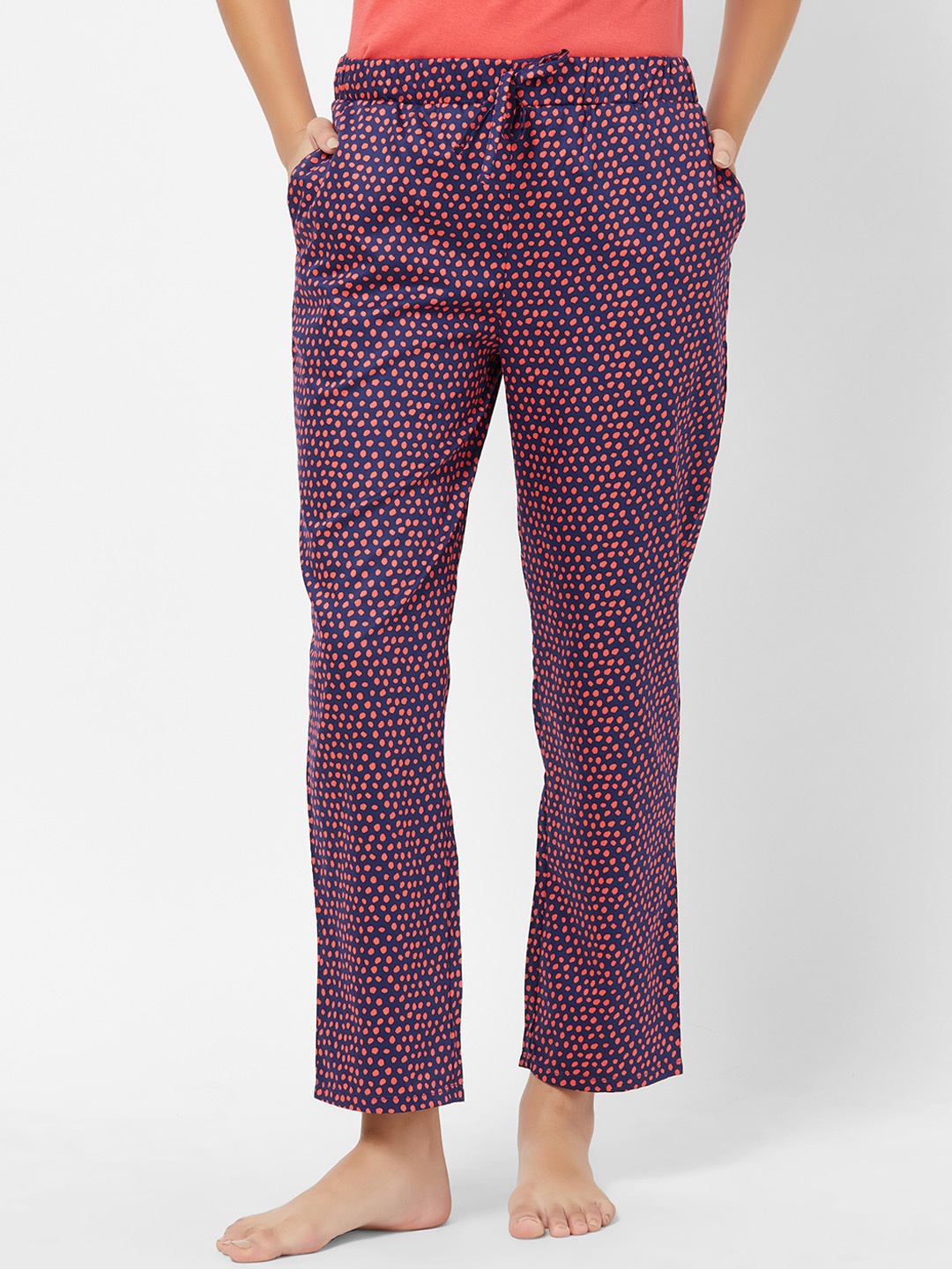 

Soie Women Blue & Red Printed Lounge Pants NT-121PJ-6-PJ-6