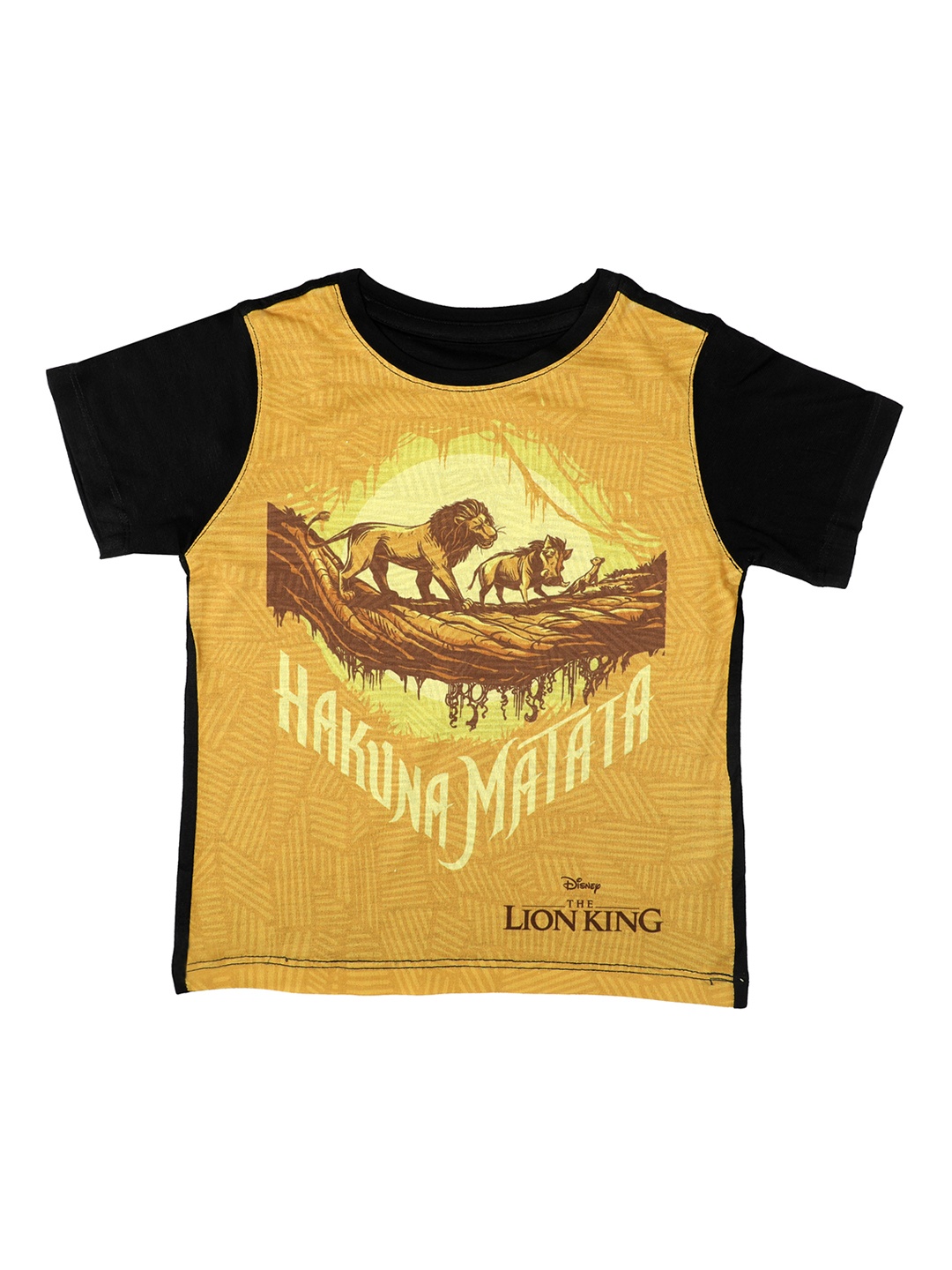 

Disney by Wear Your Mind Boys Yellow Printed Round Neck T-shirt