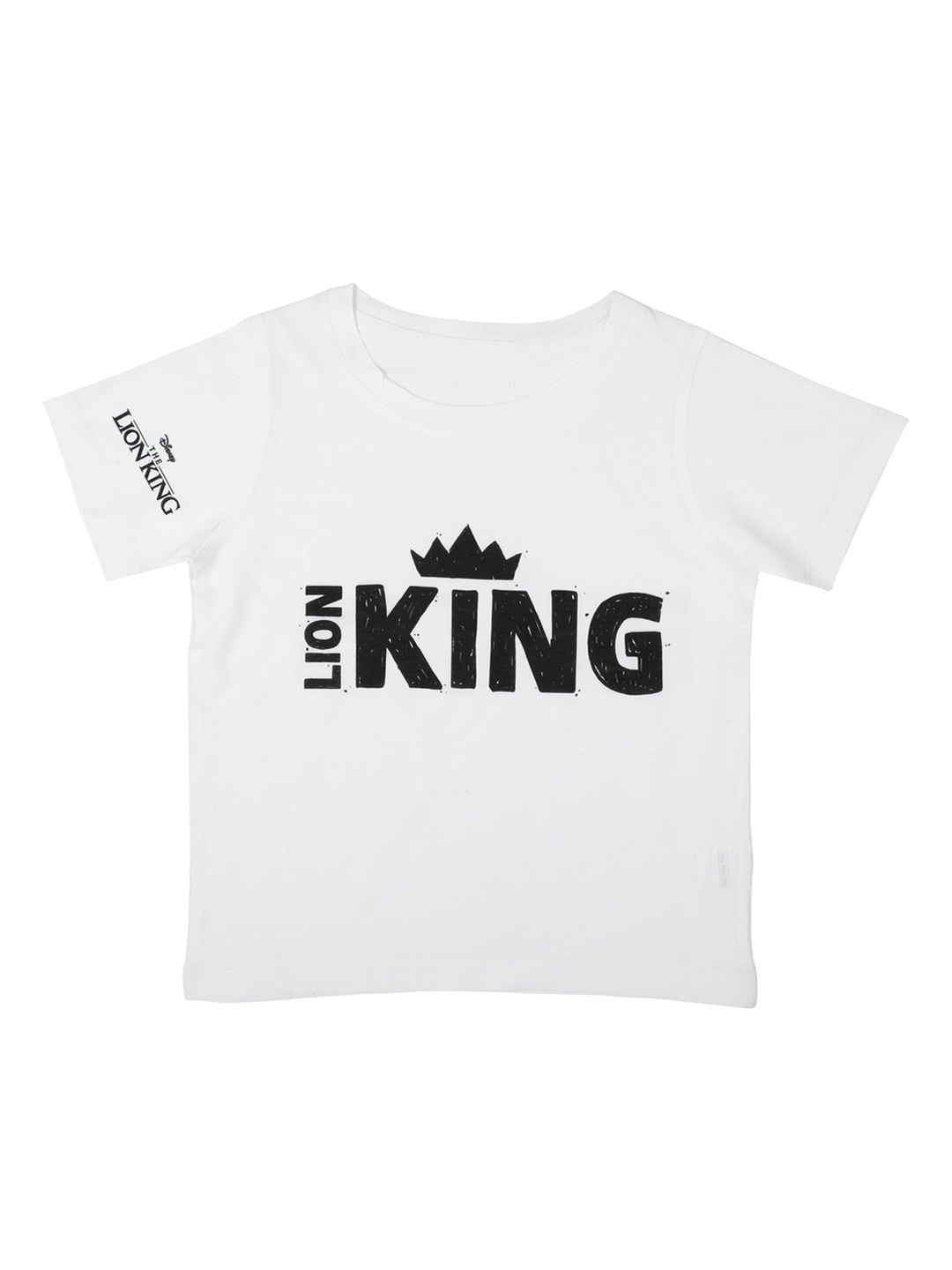 

Disney by Wear Your Mind Boys White Printed Round Neck T-shirt
