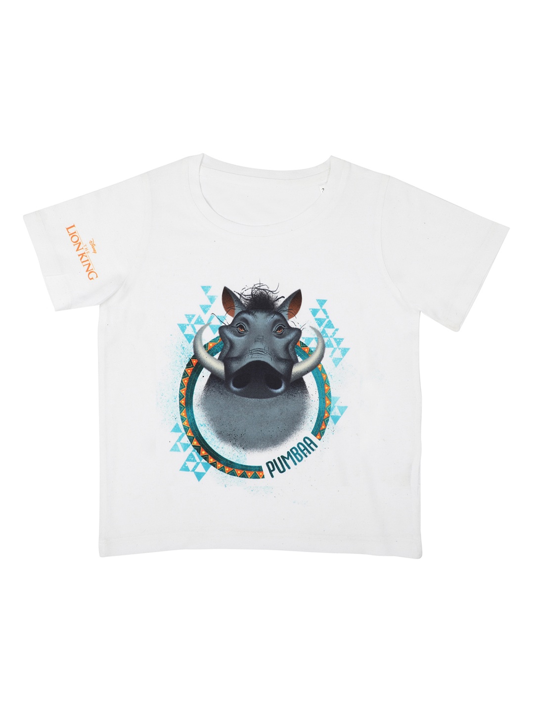 

Disney by Wear Your Mind Boys White Printed Round Neck T-shirt