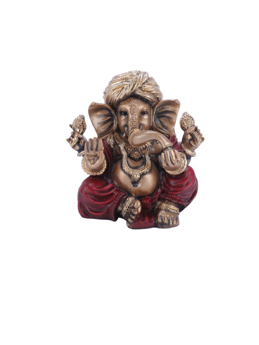

HomeTown Maroon & Gold-Toned Ganesha Idol