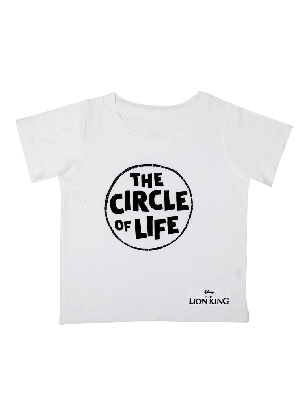 Disney by Wear Your Mind Boys White Printed Round Neck T-shirt