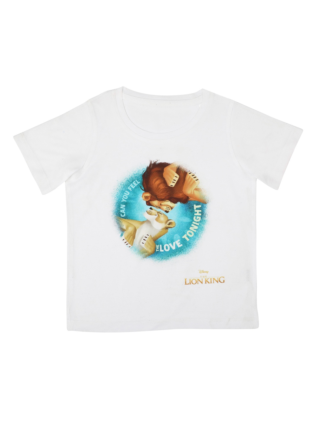Disney by Wear Your Mind Boys White Printed Round Neck T-shirt