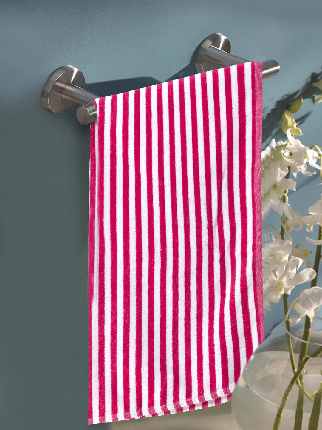 

Turkish Bath Unisex Red and White 400GSM Cotton Bath Towel