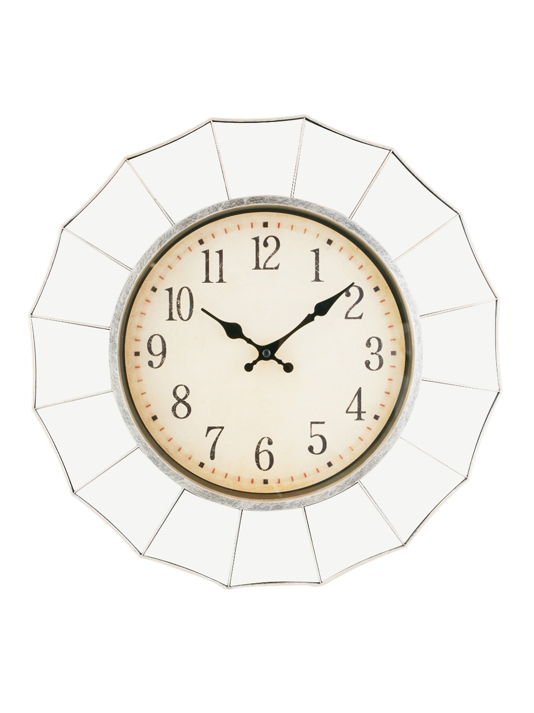 HomeTown Beige Round Solid Analogue Wall Clock