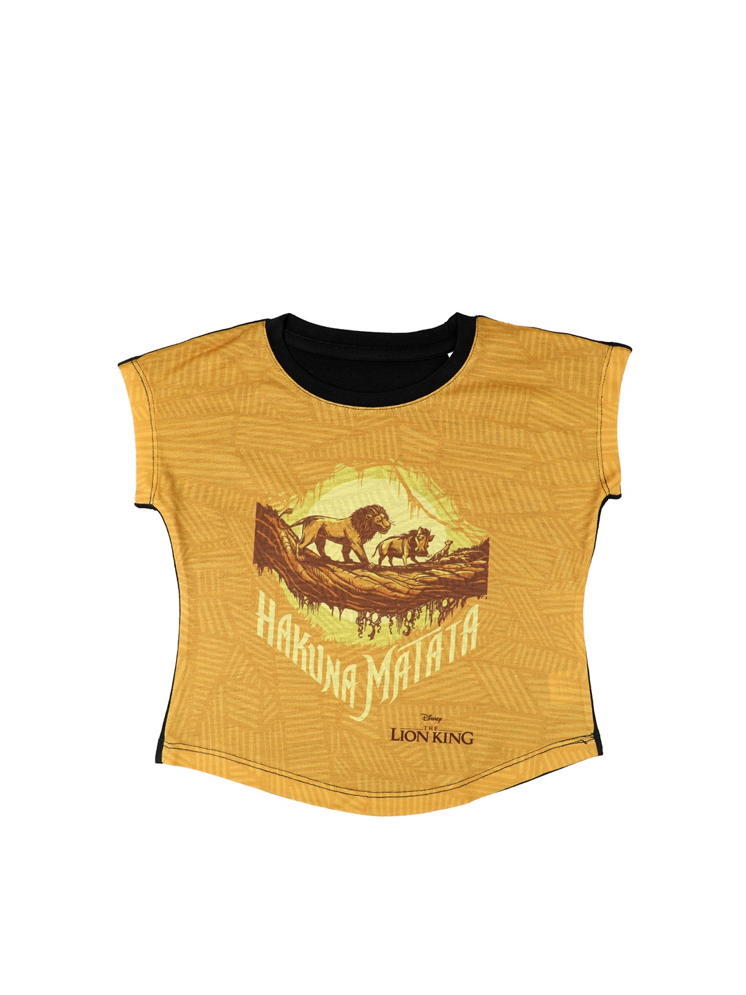 Disney by Wear Your Mind Girls Yellow Printed Top
