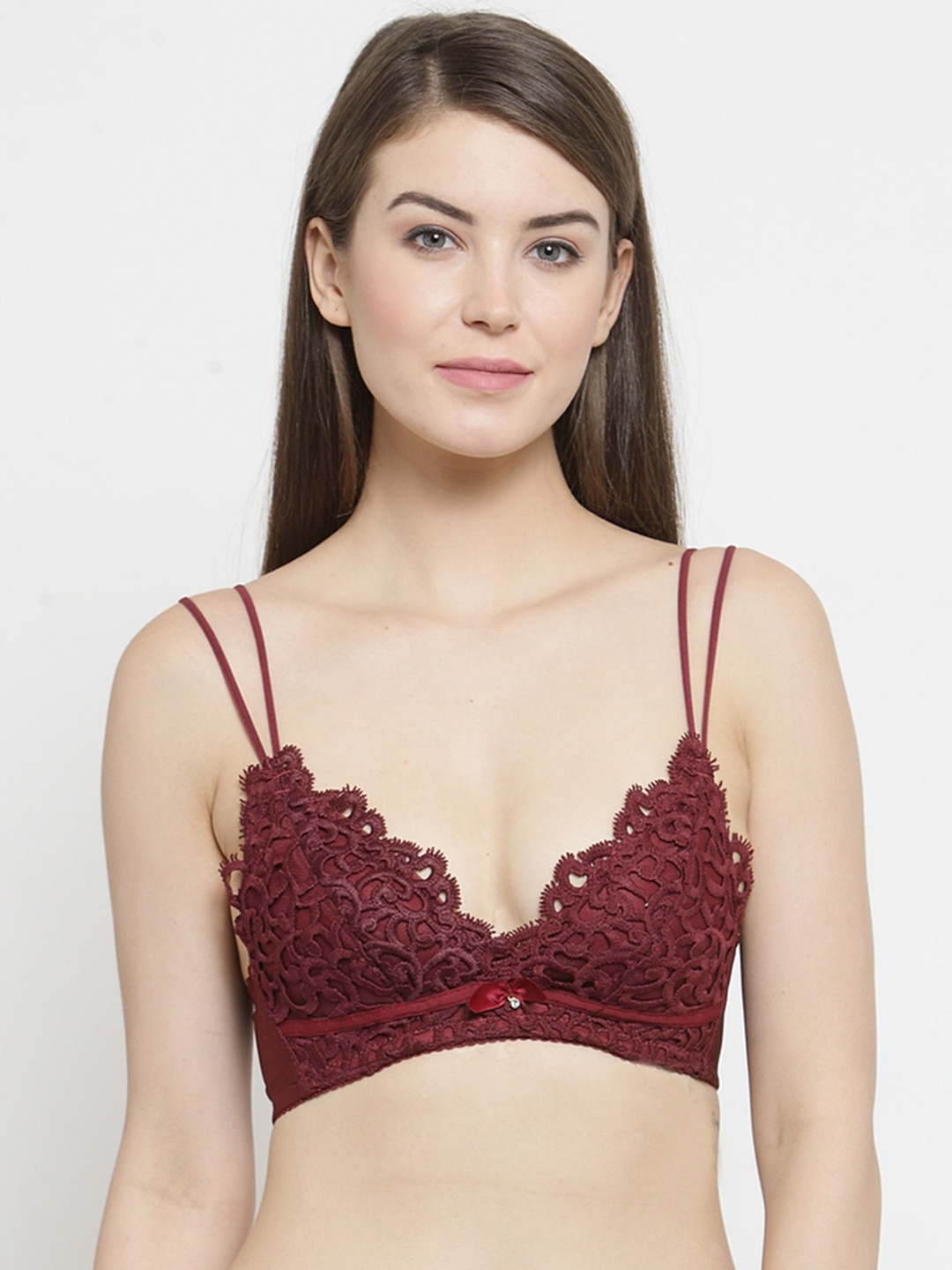 

PrettyCat Maroon Self Design Non-Wired Lightly Padded Everyday Bra PC-BR-5179-MAH