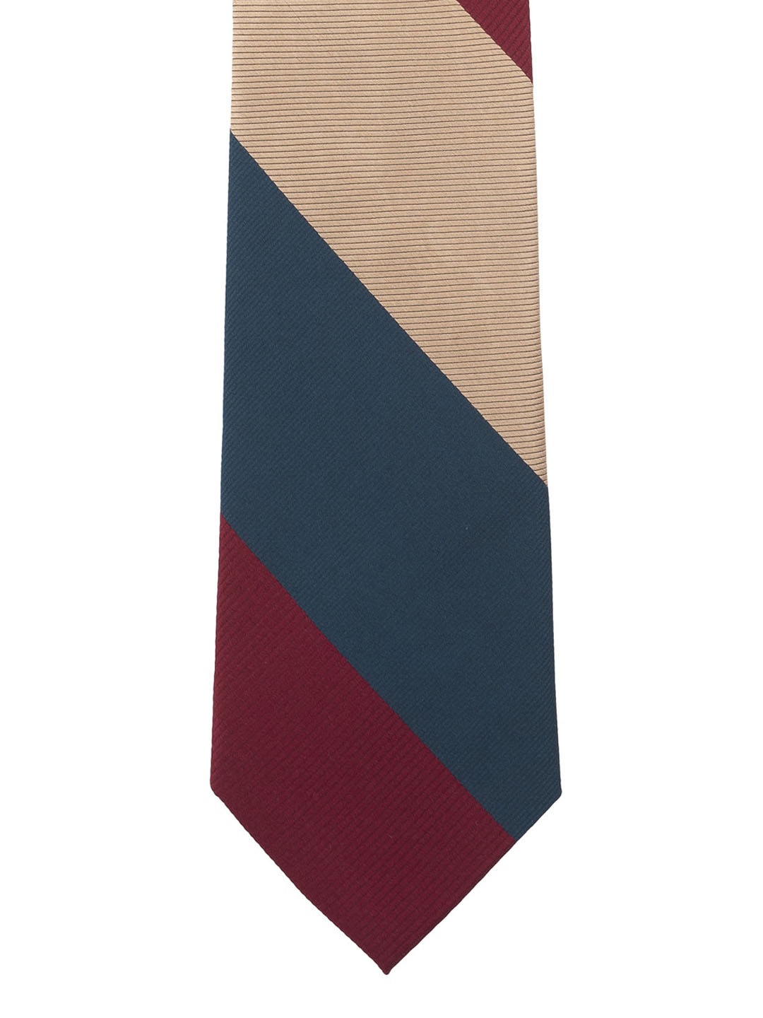 

The Tie Hub Maroon & Blue Striped Broad Tie