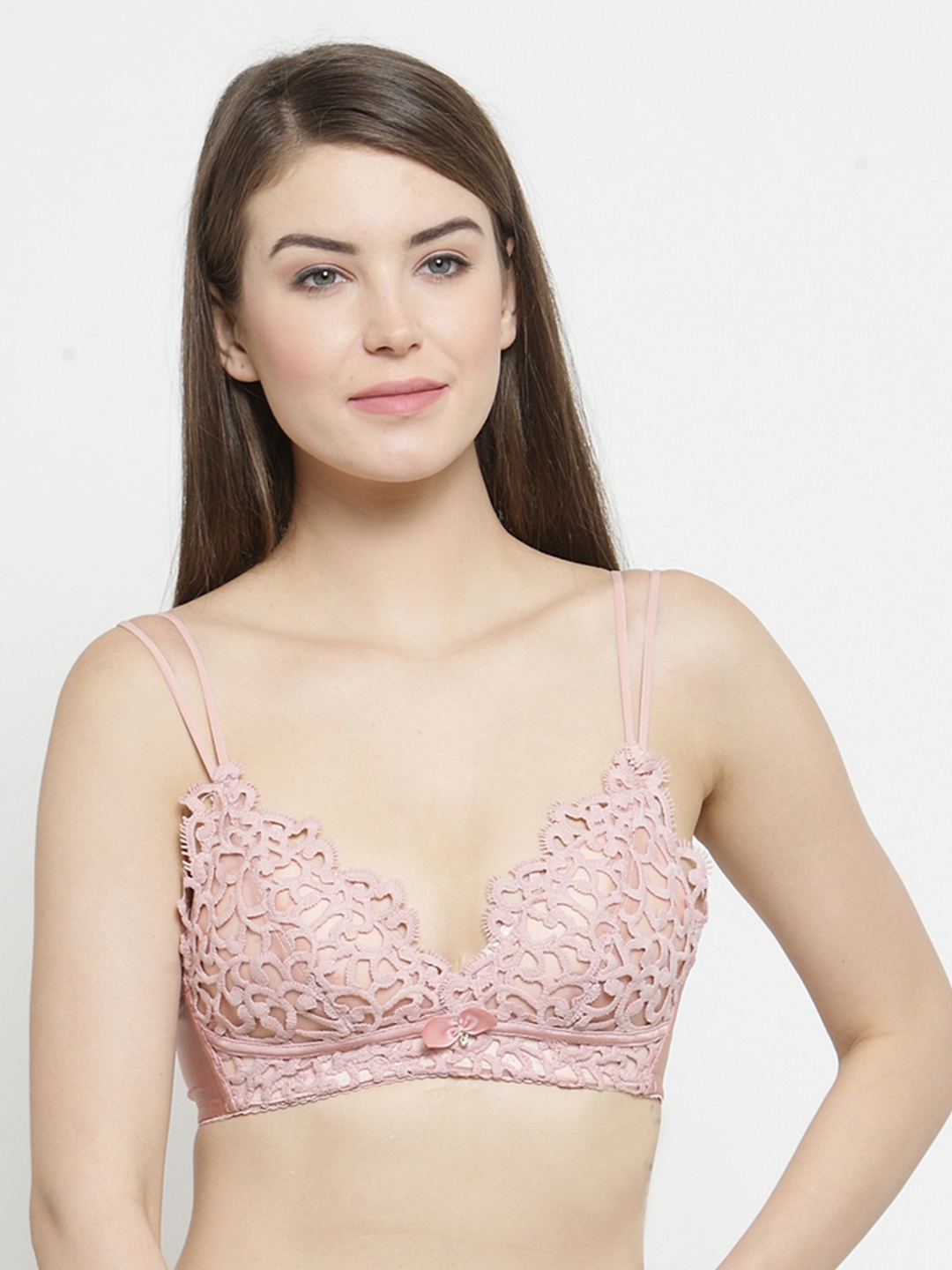 

PrettyCat Peach-Coloured Self Design Non-Wired Lightly Padded Bra PC-BR-5179-PCH-36B