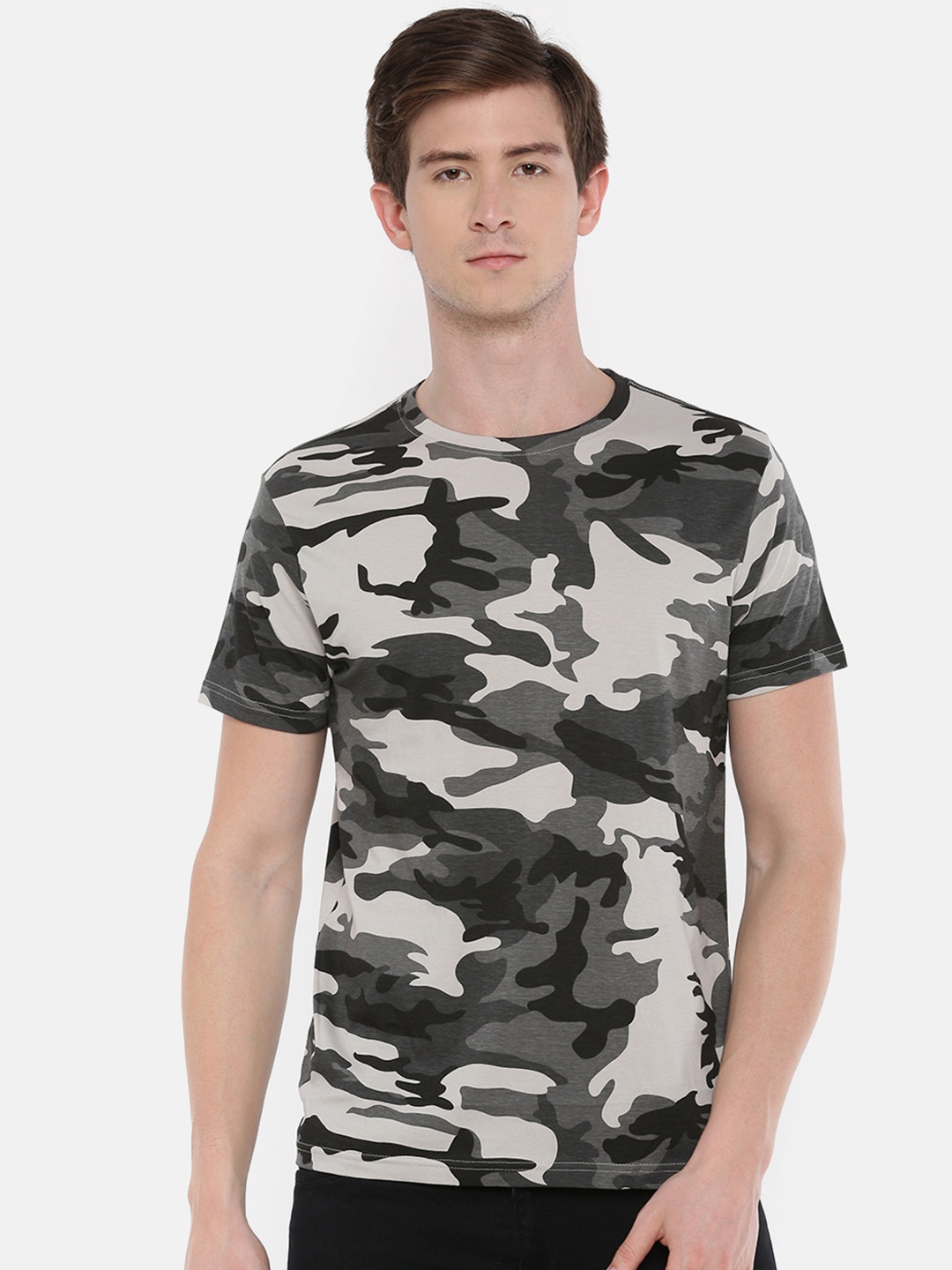 

Steenbok Men Grey Printed Round Neck T-shirt