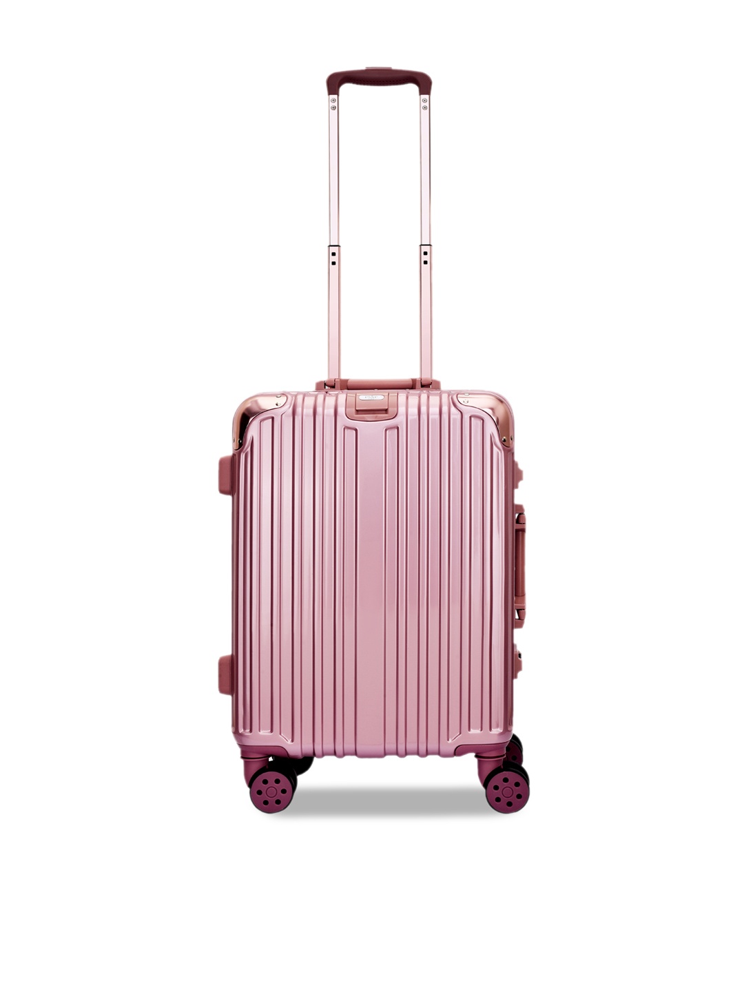 

Eske Rose-Coloured Textured Crusader Hard-Sided Cabin Trolley Bag