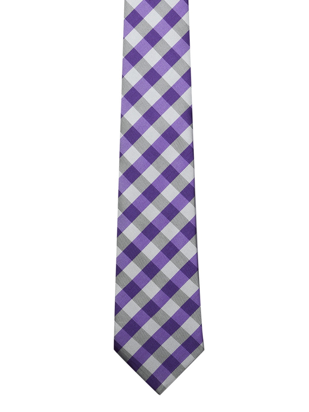 

Tossido Men Purple & Grey Checked Broad Tie