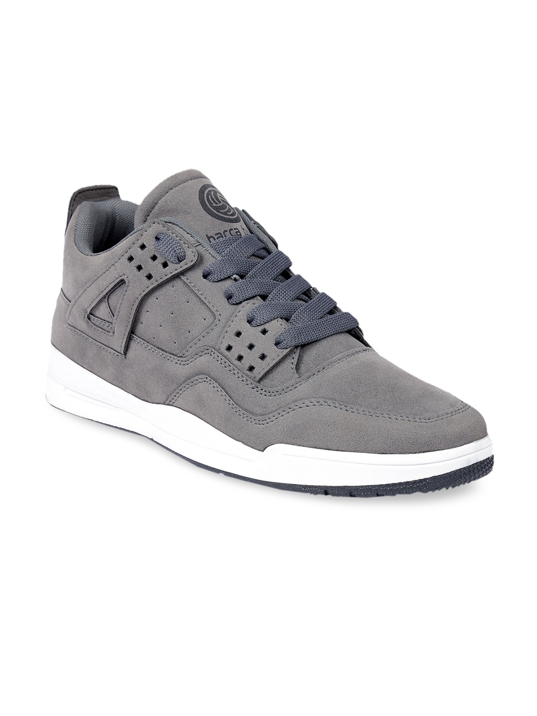 

bacca bucci Men Grey Solid Suede Mid-Top Sneakers