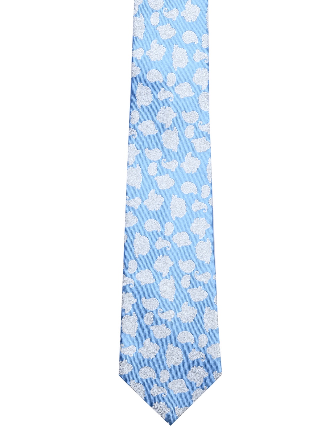 

Tossido Men Blue & White Woven Design Broad Tie