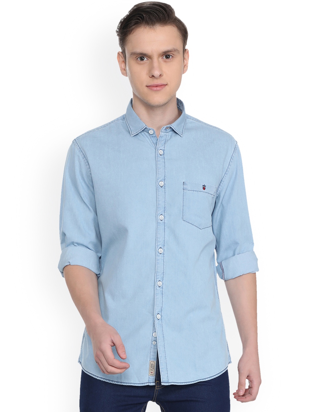 

Louis Philippe Men Blue Slim Fit Solid Casual Shirt